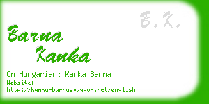 barna kanka business card